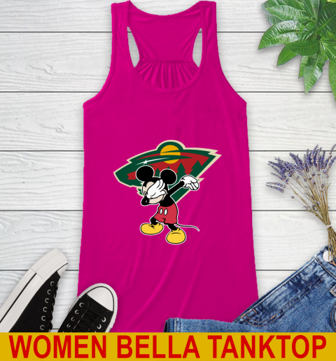 Minnesota Wild NHL Hockey Dabbing Mickey Disney Sports Racerback Tank 8