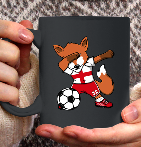 Dabbing Fox England Soccer Fans Jersey English Football Fan Ceramic Mug 11oz