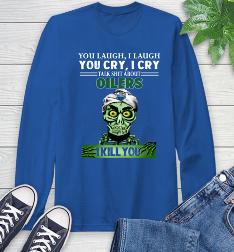 NHL Talk Shit About Edmonton Oilers I Kill You Achmed The Dead Terrorist Jeffrey Dunham Hockey Long Sleeve T-Shirt 10