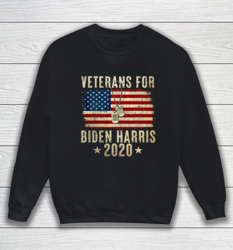 Veterans for Biden Harris 2020 USA Flag Vintage Sweatshirt