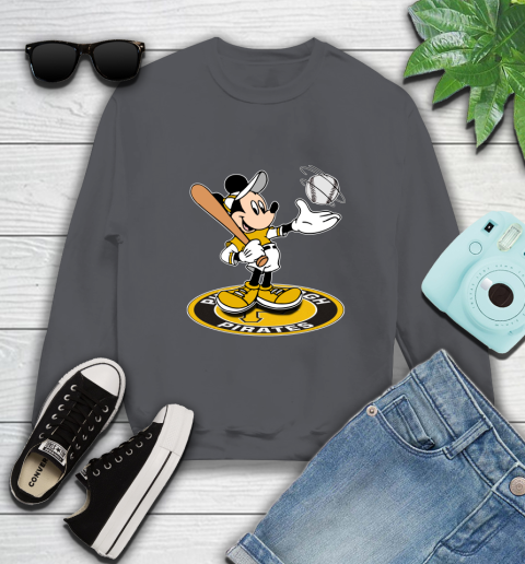 MLB Baseball Pittsburgh Pirates Cheerful Mickey Disney Shirt Sweatshirt 6