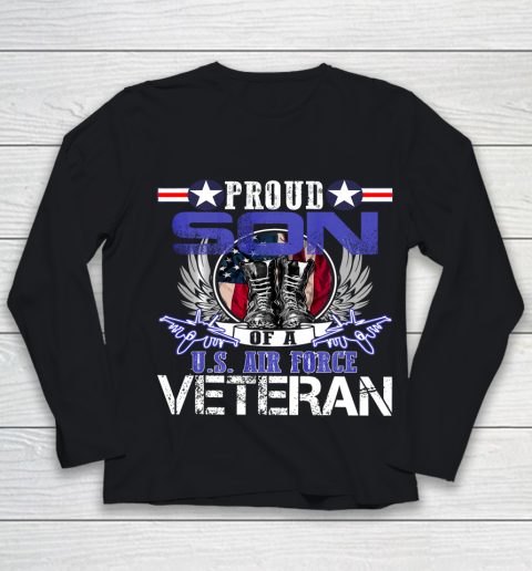 Veteran Shirt Vintage Proud Son Of A U S Air Force Veteran Youth Long Sleeve