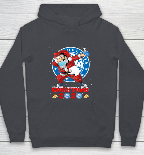 Philadelphia 76ers Funny Santa Claus Dabbing Christmas 2020 NBA Youth Hoodie 5