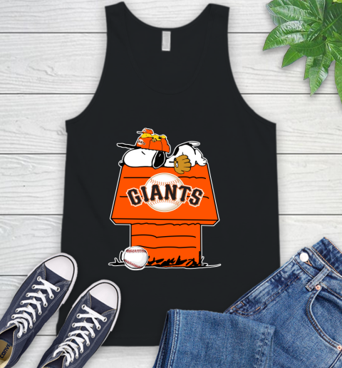 MLB San Francisco Giants Snoopy Woodstock The Peanuts Movie Baseball T Shirt_000 Tank Top 2