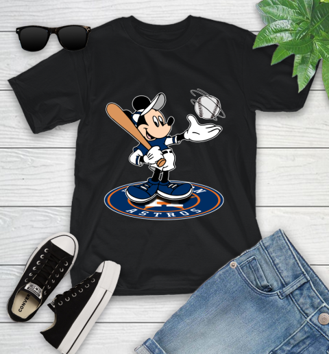 MLB Baseball Houston Astros Cheerful Mickey Disney Shirt Youth T-Shirt