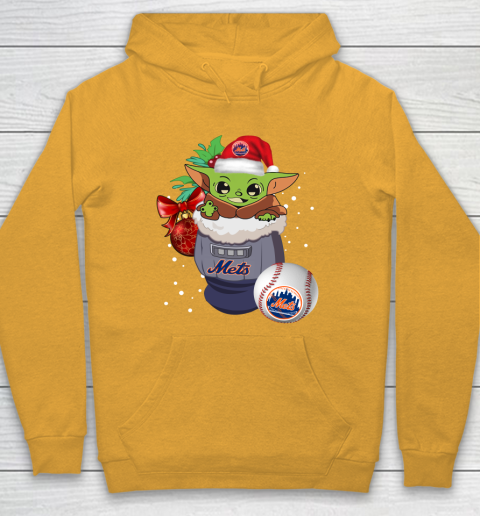 New York Mets Christmas Baby Yoda Star Wars Funny Happy MLB Hoodie 3
