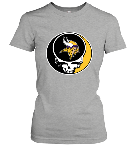 NFL Minnesota Vikings Grateful Dead Rock Band Football Sports FIRHRzXGu3Q ladies t shirt 20 95 151514 front ash