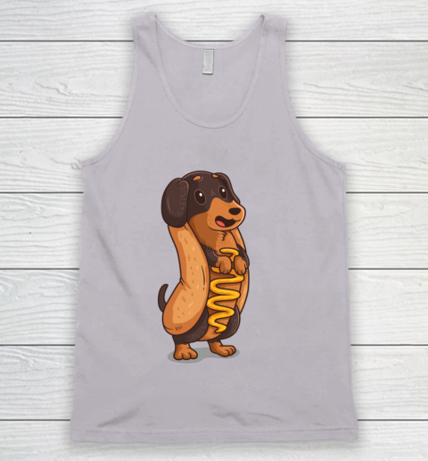 Wiener Dog Hotdog Bun Dachshund Funny Foodie Gift Hot Dog Tank Top 2