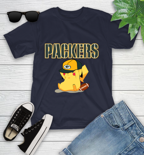 NFL Pikachu Football Sports Green Bay Packers Youth T-Shirt 3