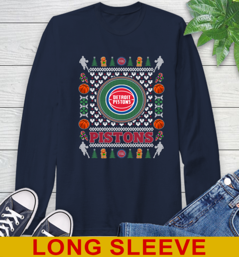 Detroit Pistons Merry Christmas NBA Basketball Loyal Fan Long Sleeve T-Shirt 3