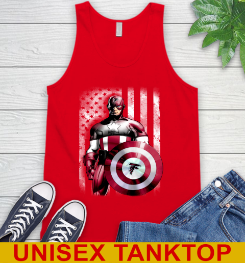Atlanta Falcons NFL Football Captain America Marvel Avengers American Flag Shirt Tank Top 5