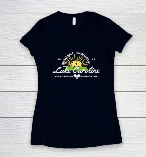 Lake Caroline Pickleball Tournament 2023 Women's V-Neck T-Shirt 2