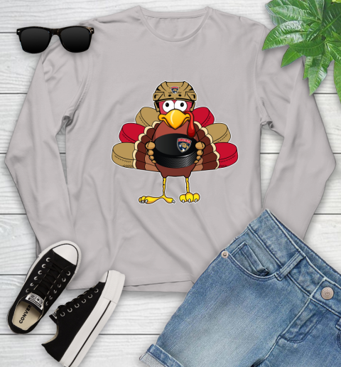 Florida Panthers Turkey Thanksgiving Day Youth Long Sleeve 12