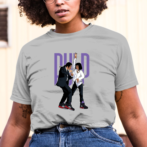 Air Jordan 5 Top 3 Matching Sneaker Tshirt Pulp Fiction Dance Red and Black Jordan Tshirt