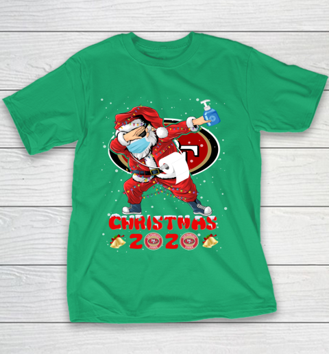 San Francisco 49ers Funny Santa Claus Dabbing Christmas 2020 NFL Youth T-Shirt 3
