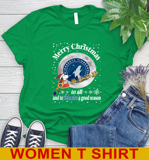 Minnesota Timberwolves Merry Christmas To All And To Timberwolves A Good Season NBA Basketball Sports Women's T-Shirt 7