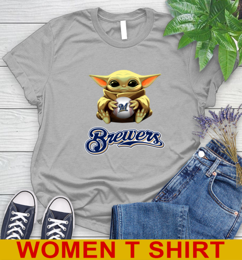 MLB Baseball Milwaukee Brewers Star Wars Baby Yoda Shirt 93