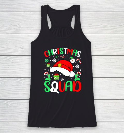 Christmas Squad Santa Hat Family Matching Pajama Xmas Racerback Tank