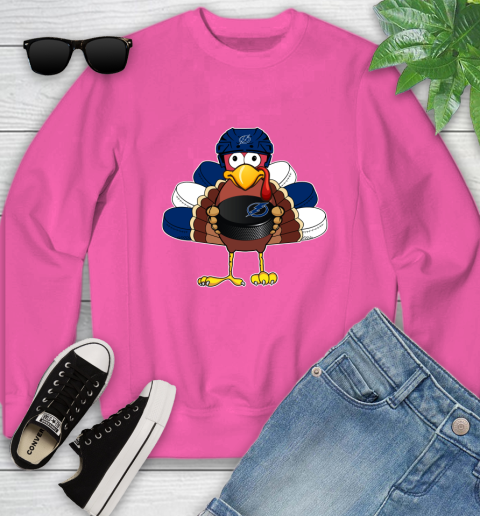 Tampa Bay Lightning Turkey Thanksgiving Day Youth Sweatshirt 7