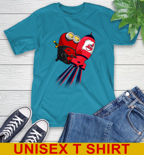 MLB Baseball Cleveland Indians Deadpool Minion Marvel Shirt T-Shirt - Image 10
