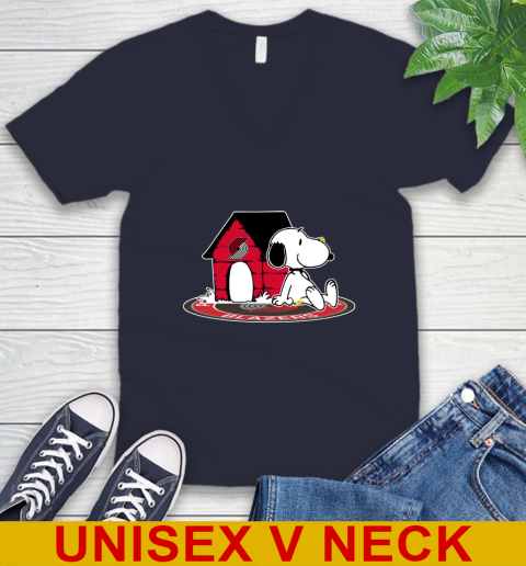 NBA Basketball Portland Trail Blazers Snoopy The Peanuts Movie Shirt V-Neck T-Shirt 3
