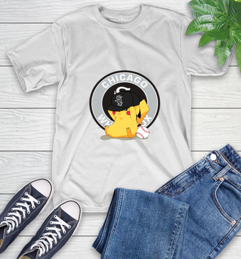 MLB Pikachu Baseball Sports Chicago White Sox T-Shirt