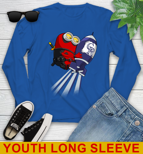 MLB Baseball Colorado Rockies Deadpool Minion Marvel Shirt Youth Long Sleeve 11 MLB Baseball Colorado Rockies Deadpool Minion Marvel Shirt Youth Long Sleeve - Image 11