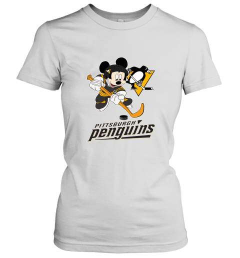 NHL Hockey Mickey Mouse Team Pittsburgh Penguins Women's T-Shirt