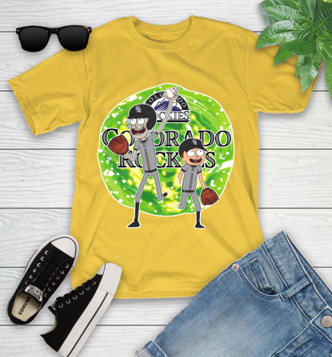 MLB Colorado Rockies Rick And Morty Baseball Sports Youth T-Shirt 8