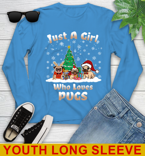 Christmas Just a girl who love pugs dog pet lover 124