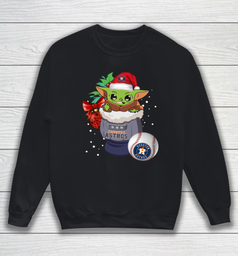 Houston Astros Christmas Baby Yoda Star Wars Funny Happy MLB Sweatshirt