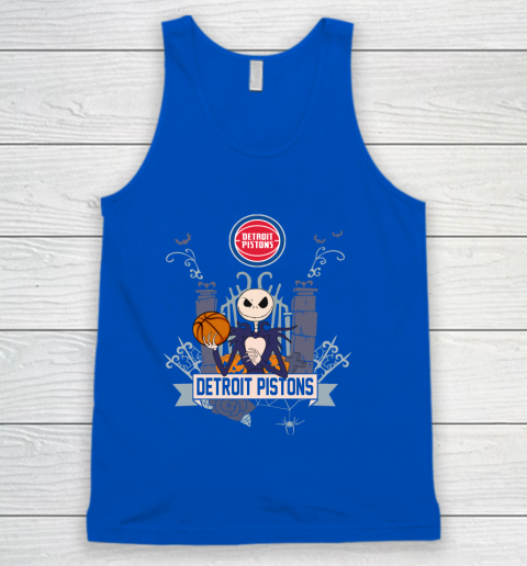 NBA Detroit Pistons Basketball Jack Skellington Halloween Tank Top 4