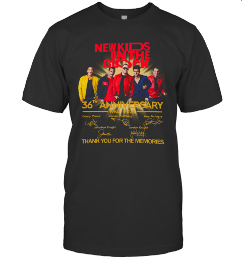 New Kids On The Block 36Th Anniversary 1984 2020 Thank You For The Memories Signatures T-Shirt