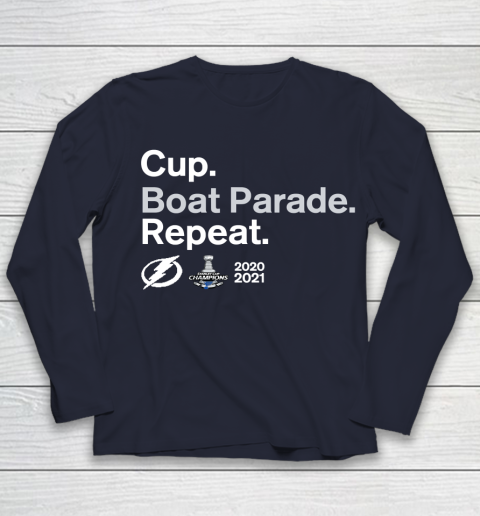 Cup Boat Parade Repeat Tampa bay Lightnings Stanley Hockey 2021 Youth Long Sleeve 2