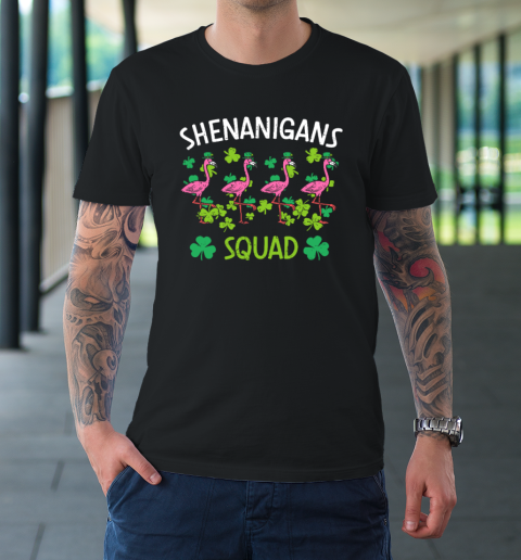 Shenanigans Squad Irish Flamingo St Patricks Day Bird Animal T-Shirt
