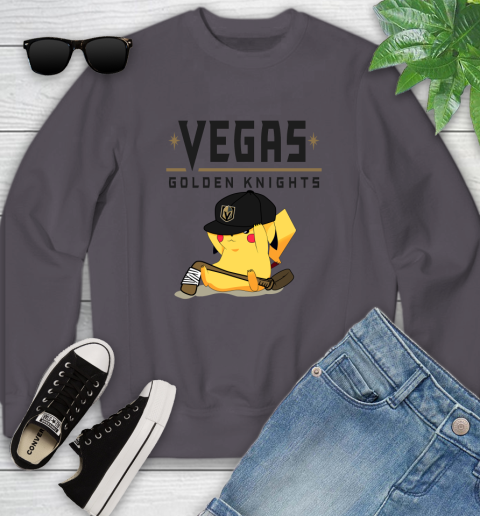 NHL Pikachu Hockey Sports Vegas Golden Knights Youth Sweatshirt 6