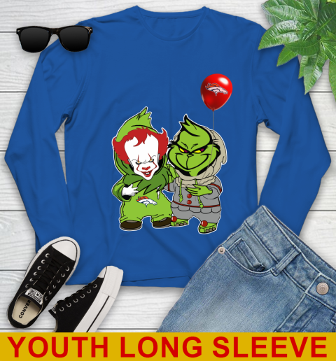 Denver Broncos Baby Pennywise Grinch Christmas NFL Football Youth Long Sleeve 10