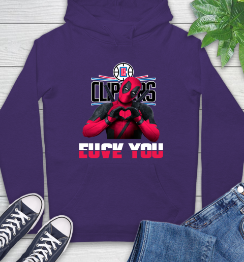 NBA LA Clippers Deadpool Love You Fuck You Basketball Hoodie 5