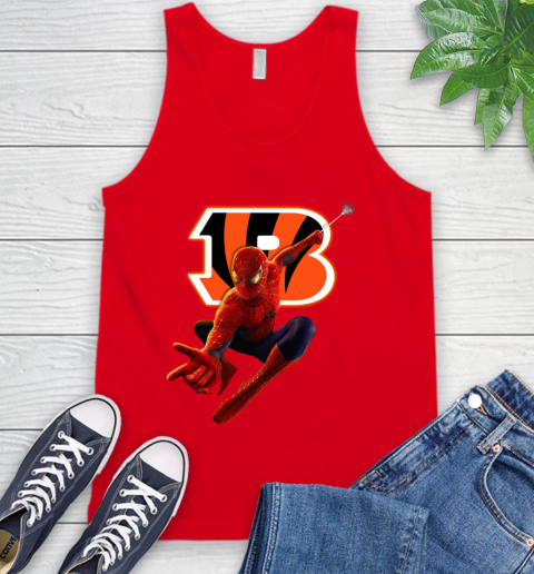 NFL Spider Man Avengers Endgame Football Cincinnati Bengals Tank Top 6