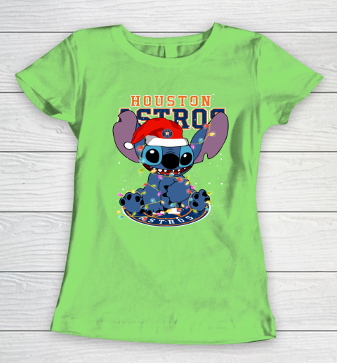 Houston Astros MLB noel stitch Baseball Christmas Women's T-Shirt 5