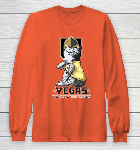 NHL My Cat Loves Vegas Golden Knights Hockey Long Sleeve T-Shirt 3