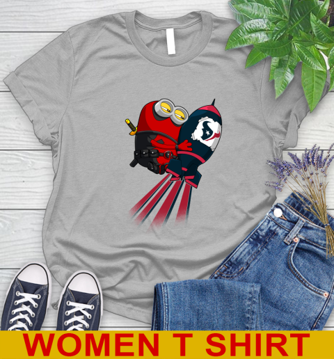 NFL Football Houston Texans Deadpool Minion Marvel Shirt Women's T-Shirt 5