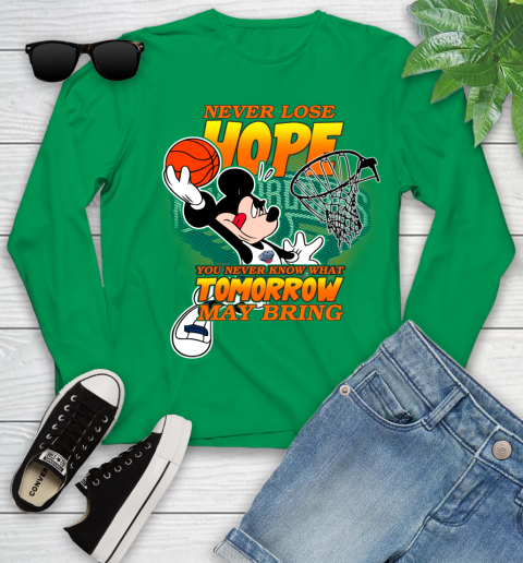 New Orleans Pelicans NBA Basketball Mickey Disney Never Lose Hope Youth Long Sleeve 7