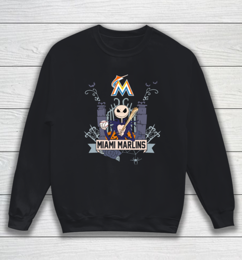 MLB Miami Marlins Baseball Jack Skellington Halloween Sweatshirt