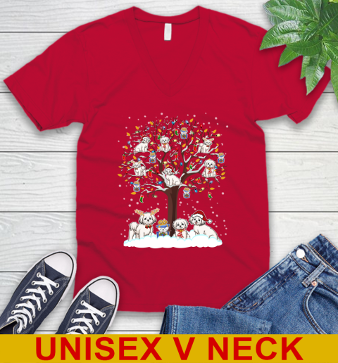 Maltese dog pet lover light christmas tree shirt 52