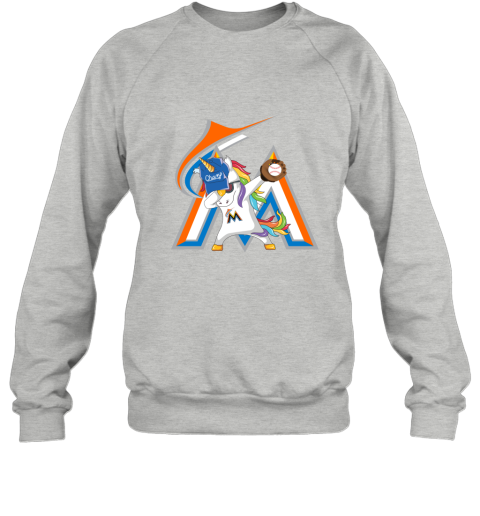Hip Hop Dabbing Unicorn Flippin Love Miami Marlins Sweatshirt
