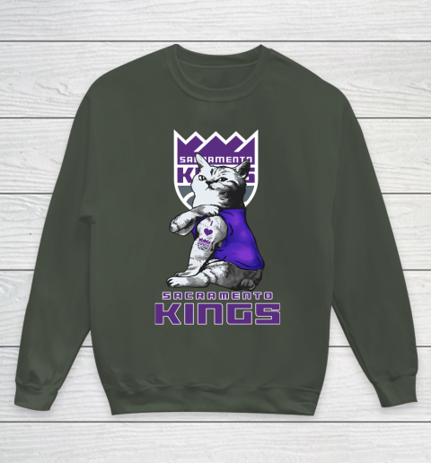 NBA Basketball My Cat Loves Sacramento Kings Youth Sweatshirt 8