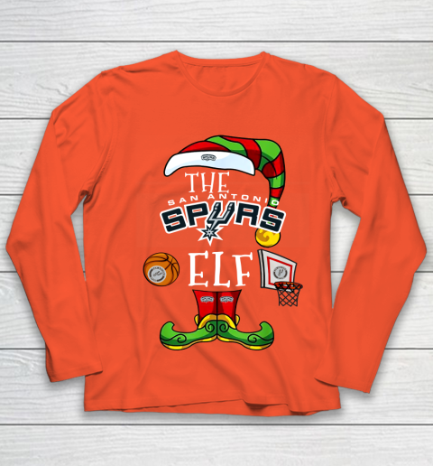 San Antonio Spurs Christmas ELF Funny NBA Youth Long Sleeve 3