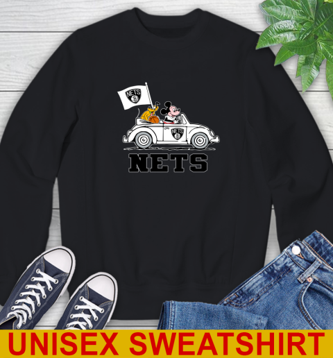 NBA Basketball Brooklyn Nets Pluto Mickey Driving Disney Shirt Sweatshirt 2