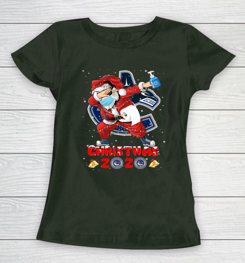 Vancouver Canucks Funny Santa Claus Dabbing Christmas 2020 NHL Women's T-Shirt 4